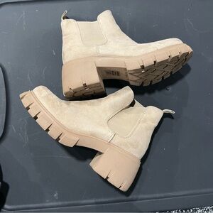 Soda Tan Chunky Heel Booties